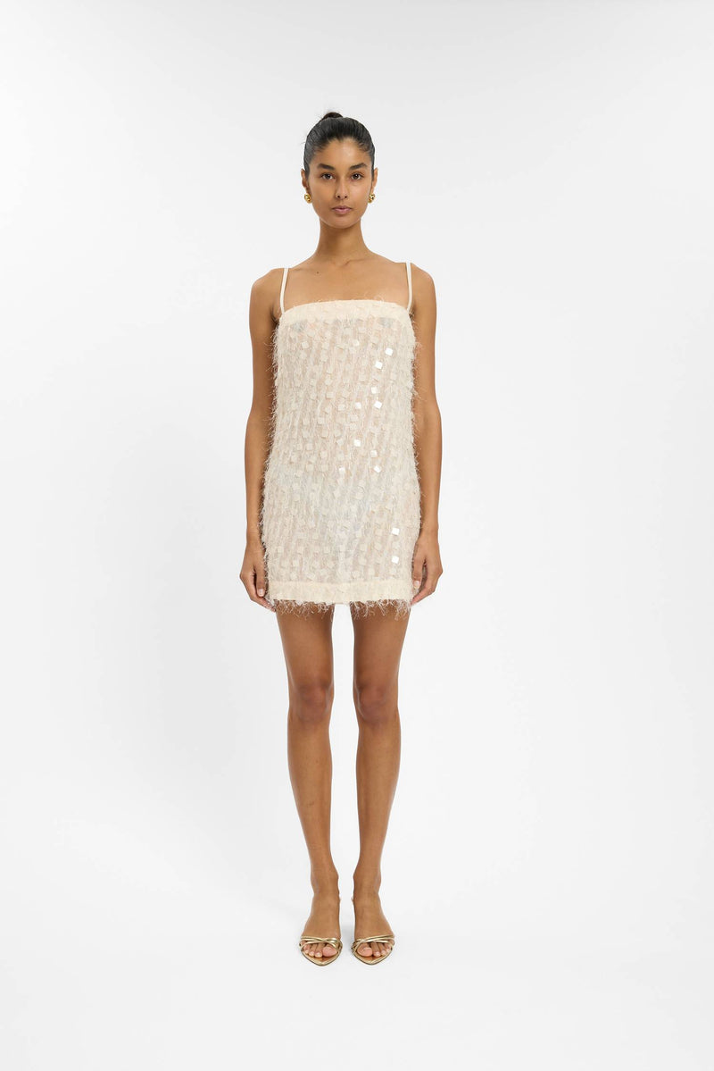 Shift Mini Dress | Sheer Jacquard