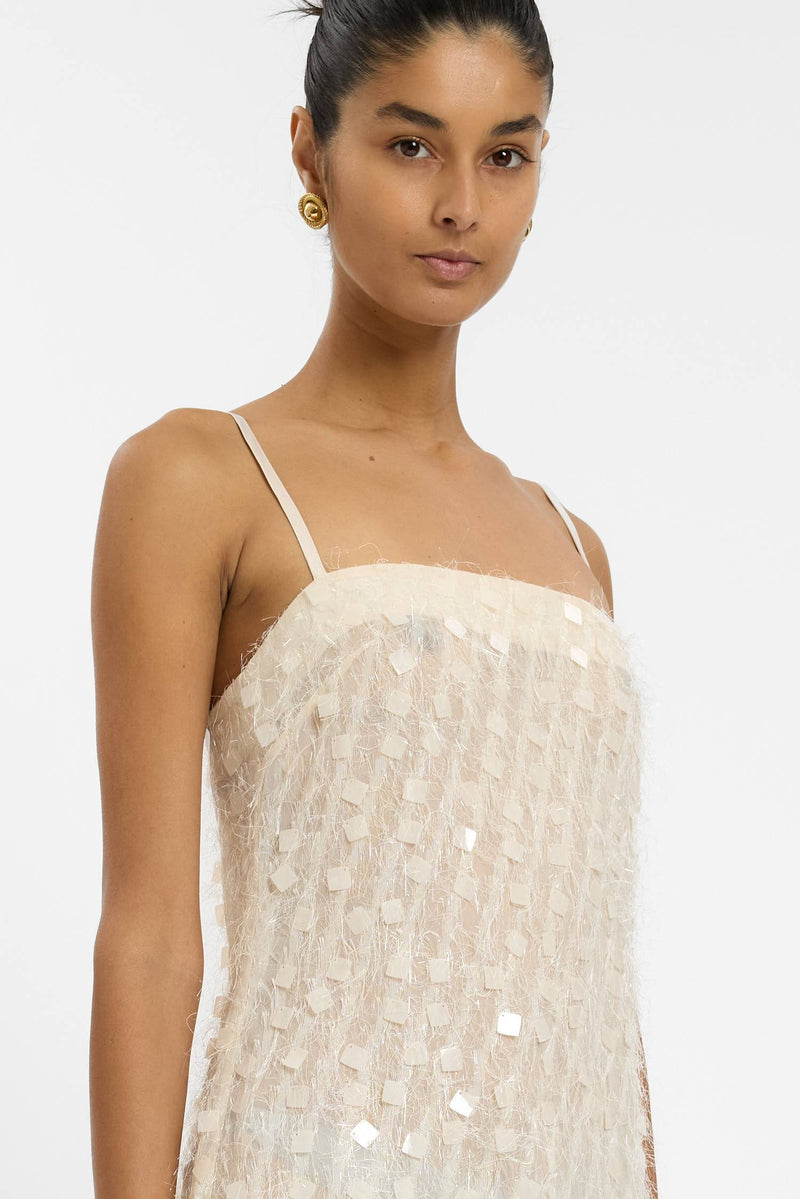 Shift Mini Dress | Sheer Jacquard