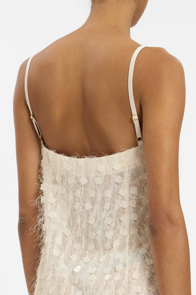 Shift Mini Dress | Sheer Jacquard