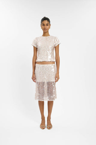 Midi Skirt | Pink Sequin