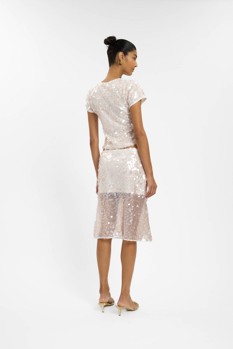 Fitted Tee | Pink Sequin