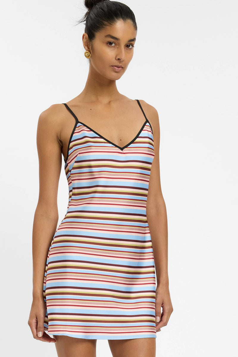 Bias Mini Dress | Vintage Stripe