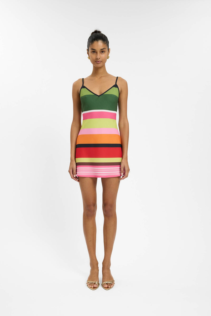 Bias Mini Dress | Emerald Stripe