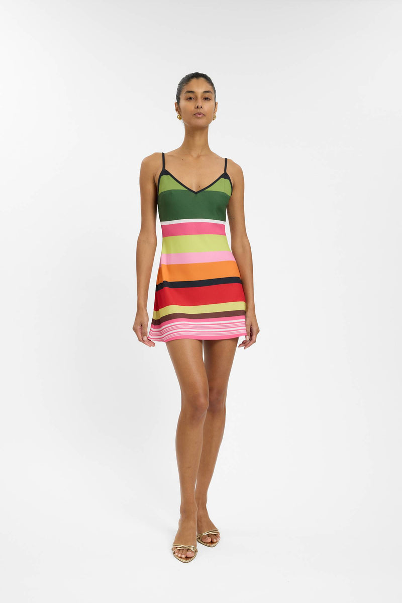 Bias Mini Dress | Emerald Stripe