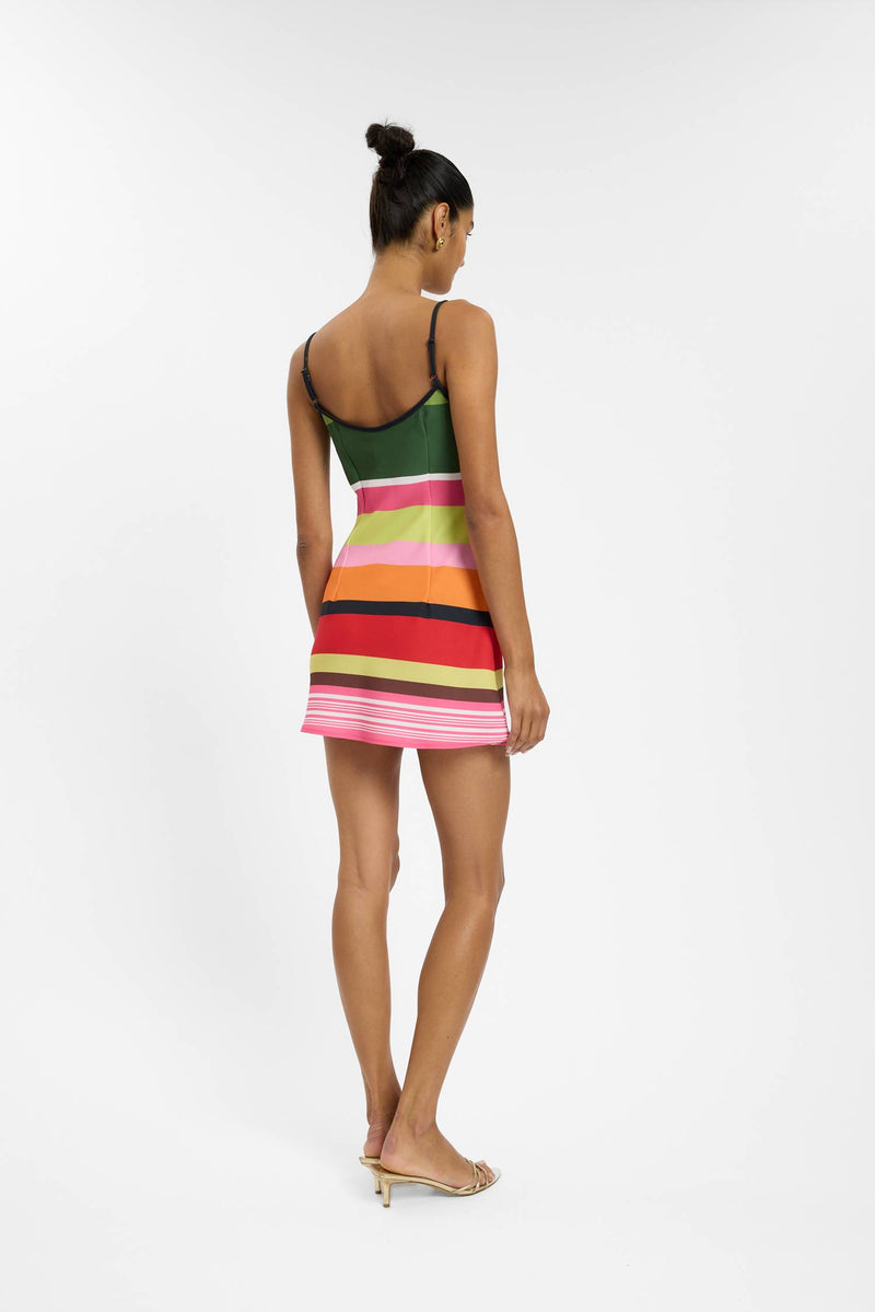 Bias Mini Dress | Emerald Stripe