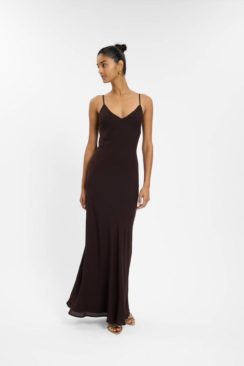 Georgette Maxi Dress | Chocolate