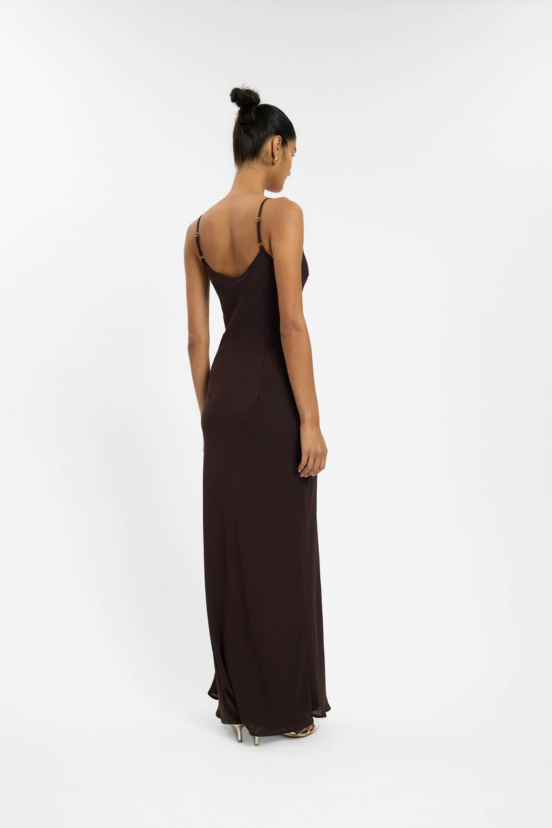 Georgette Maxi Dress | Chocolate