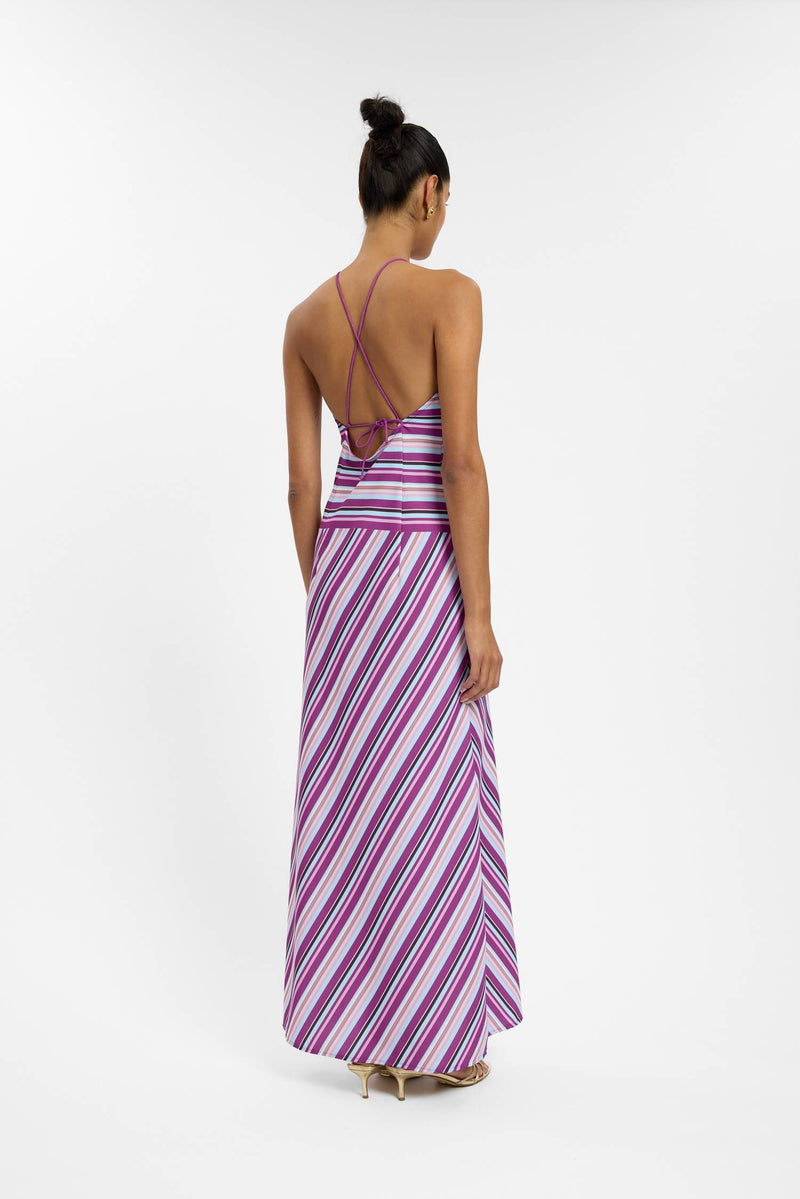Halter Maxi Dress | Violet Stripe