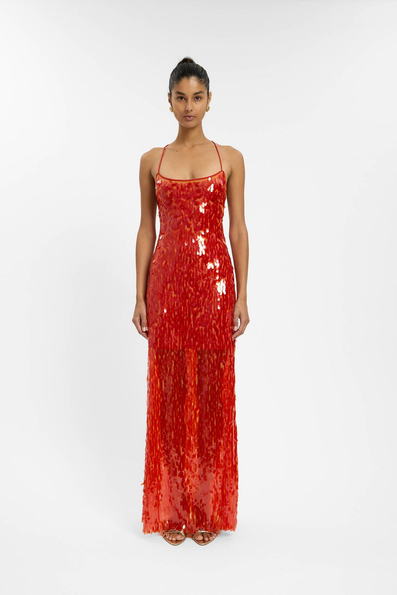 Backless Gown | Burnt Orange Sequin
