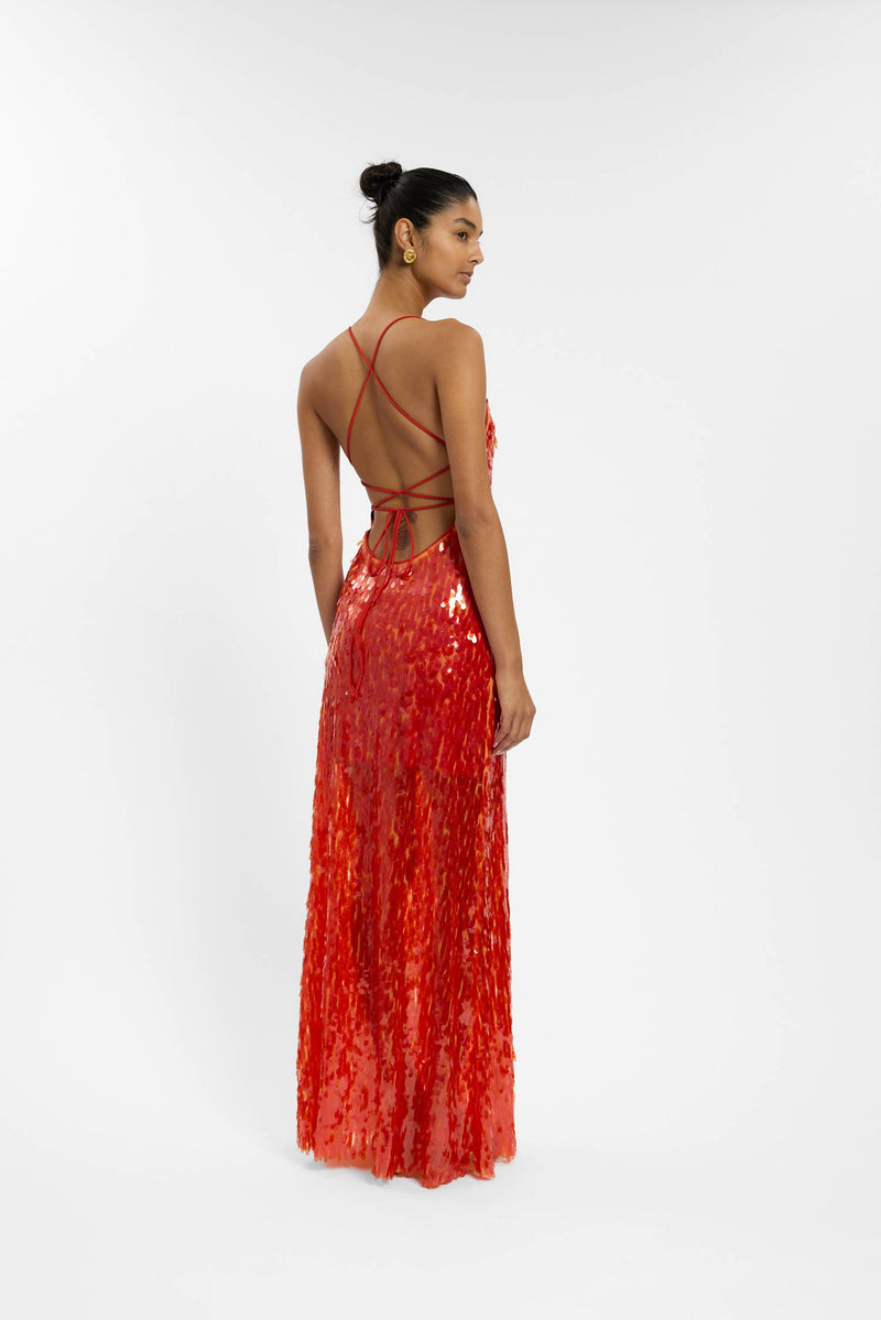 Backless Gown | Burnt Orange Sequin