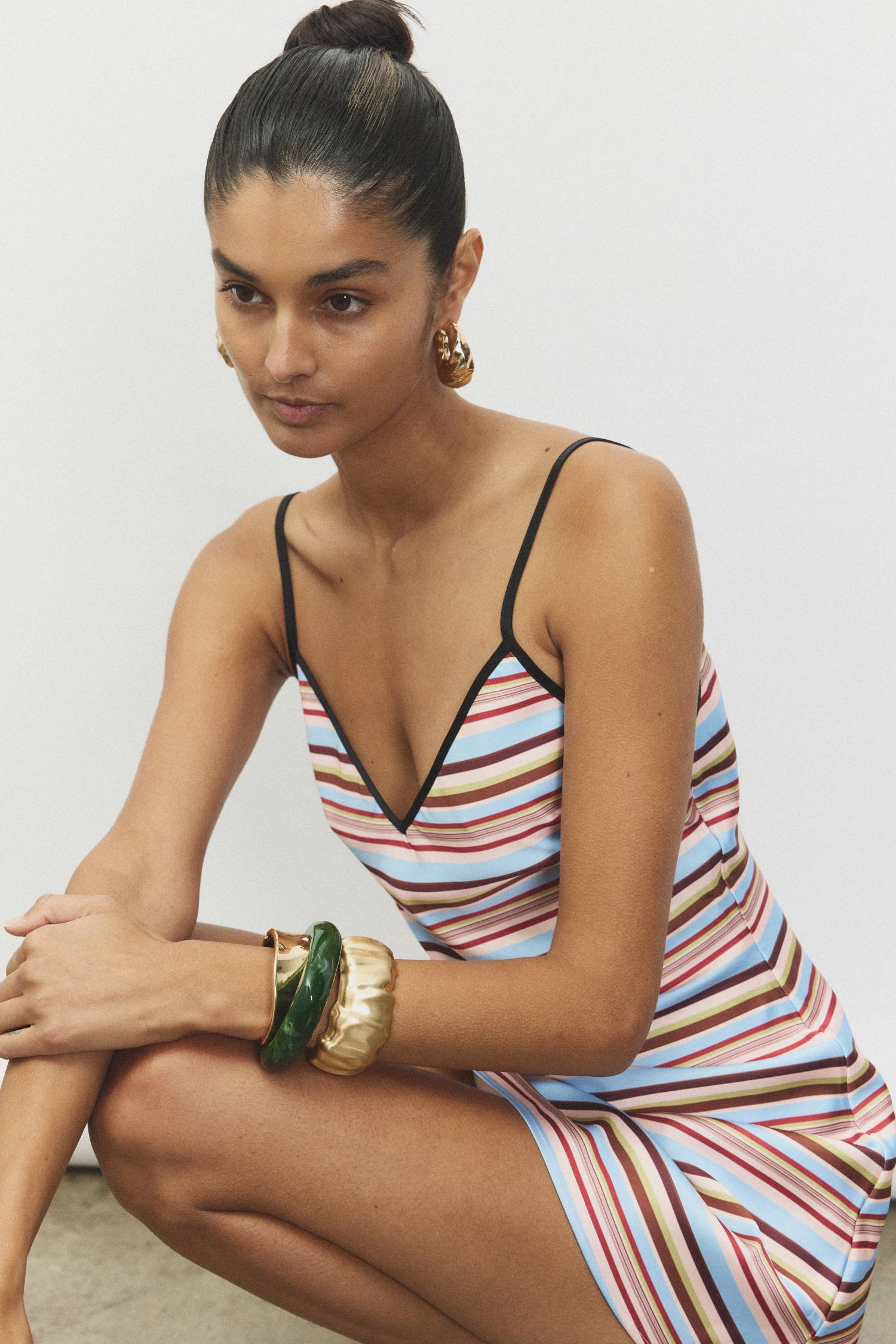 Bias Mini Dress | Vintage Stripe