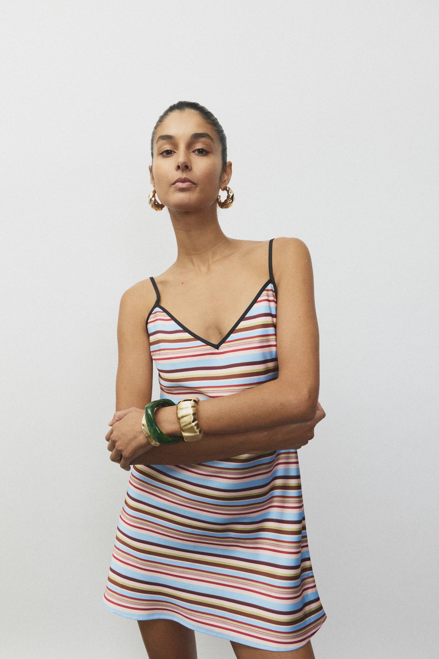 Bias Mini Dress | Vintage Stripe