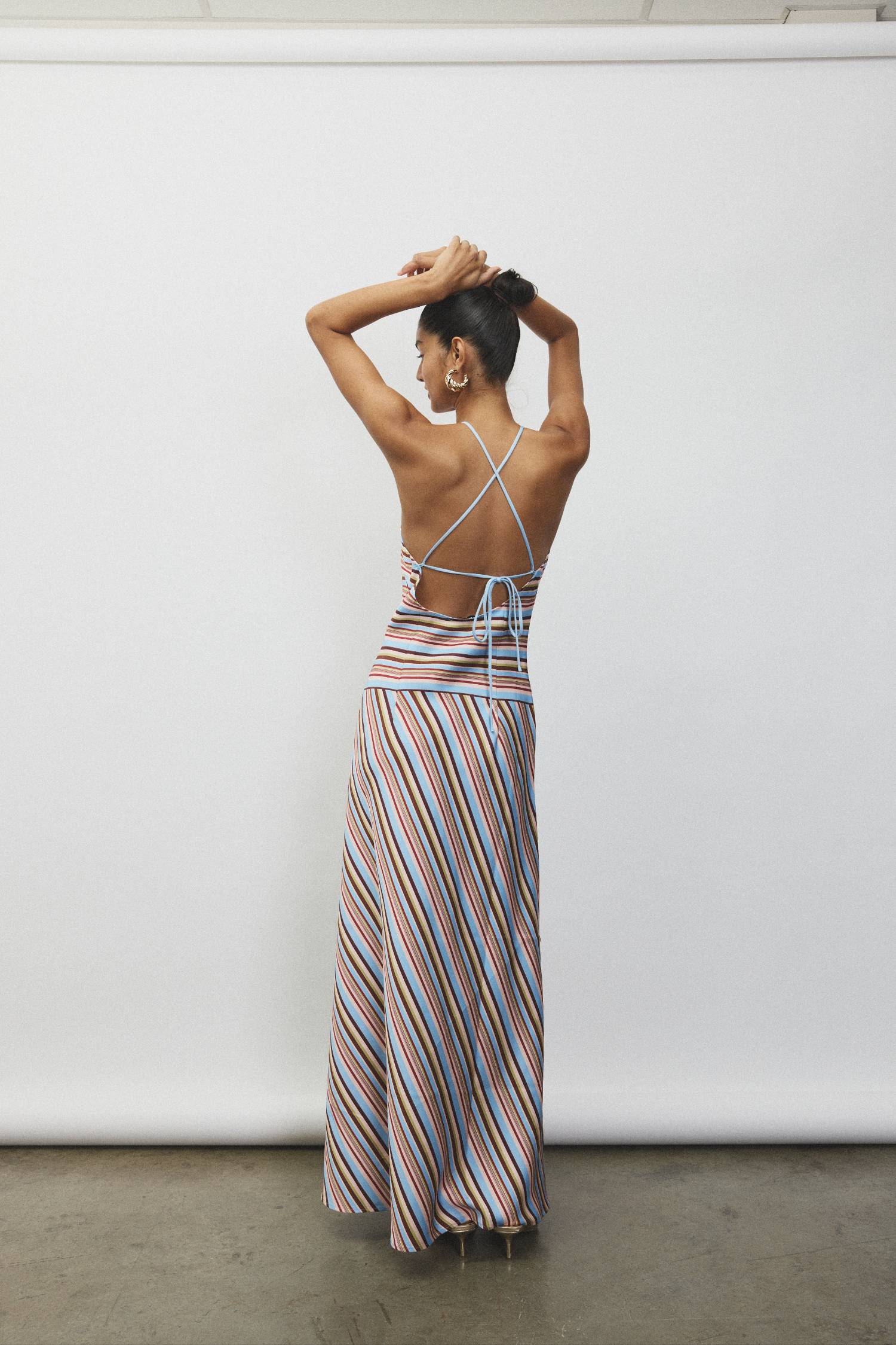 Halter Maxi Dress | Vintage Stripe