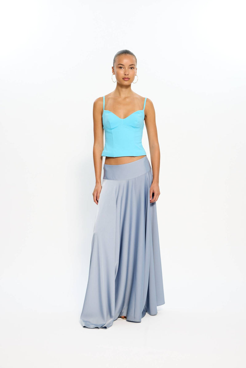 Basque Full Skirt | Ice Blue