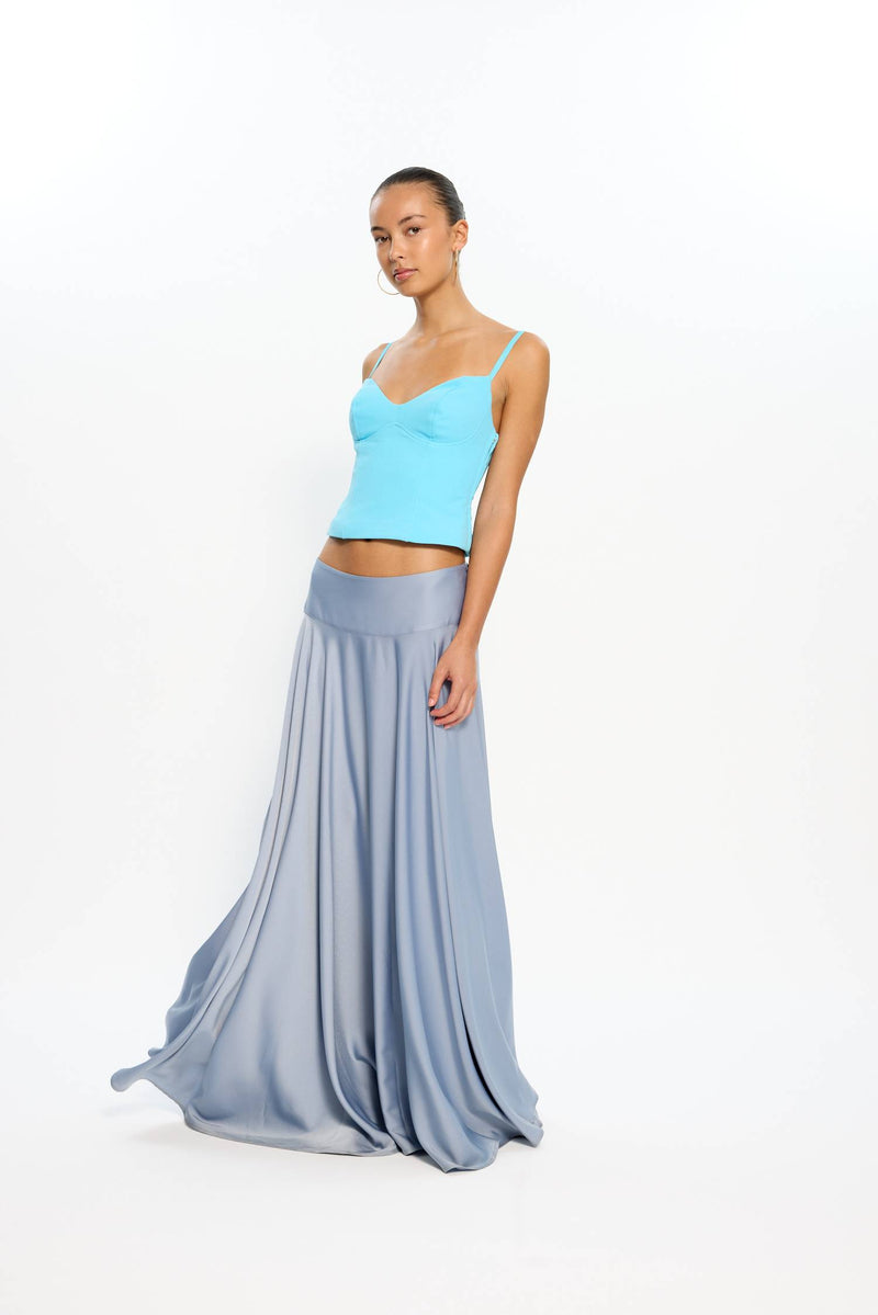 Basque Full Skirt | Ice Blue