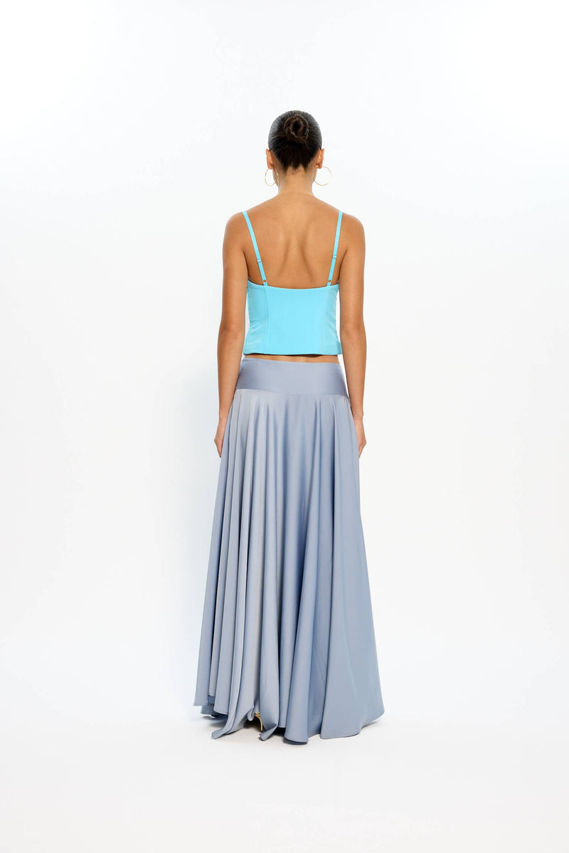 Basque Full Skirt | Ice Blue