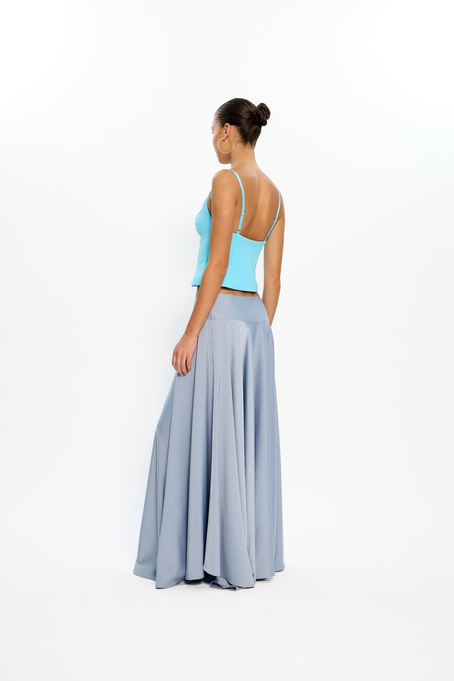 Basque Full Skirt | Ice Blue