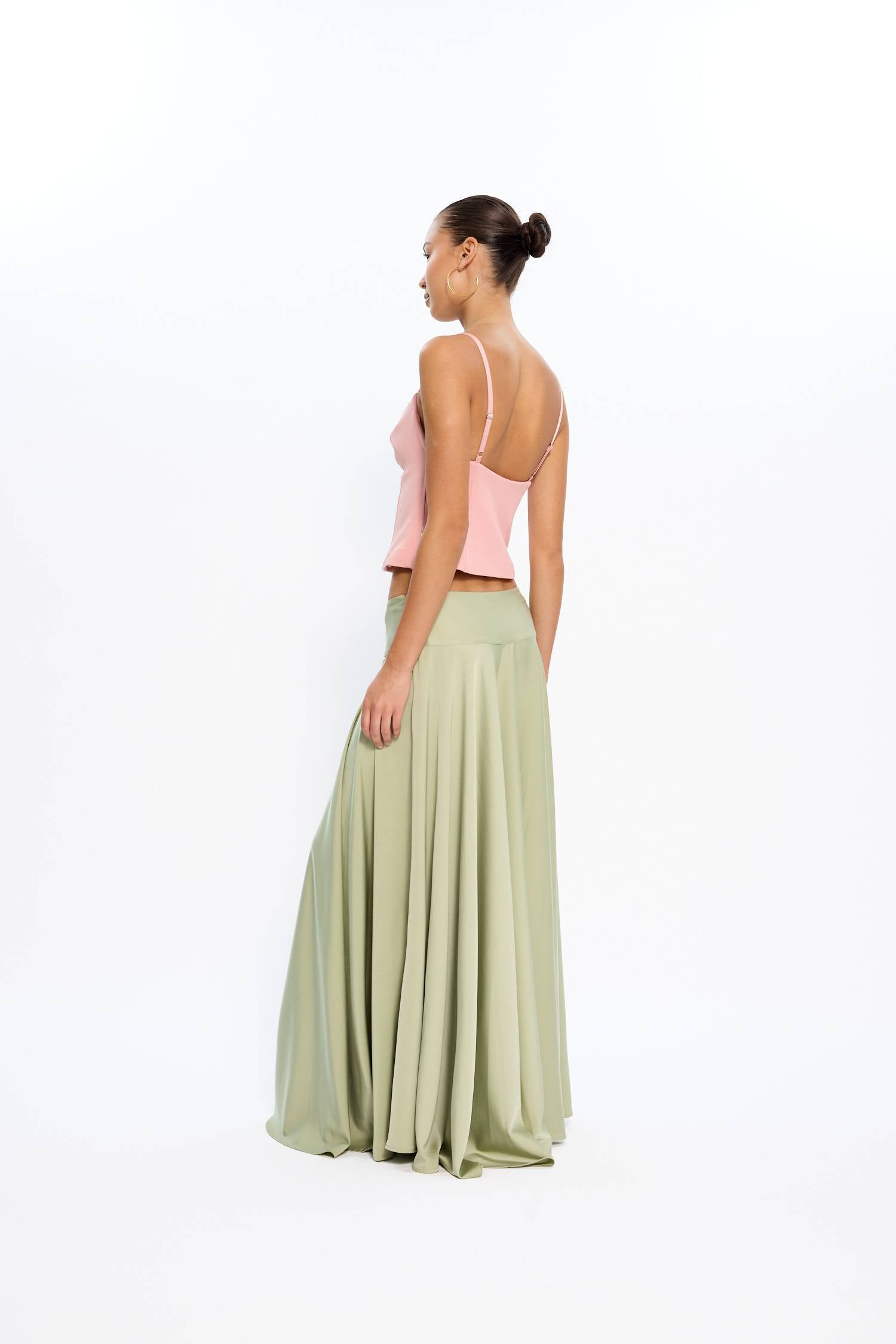 Basque Full Skirt | Pistachio Green