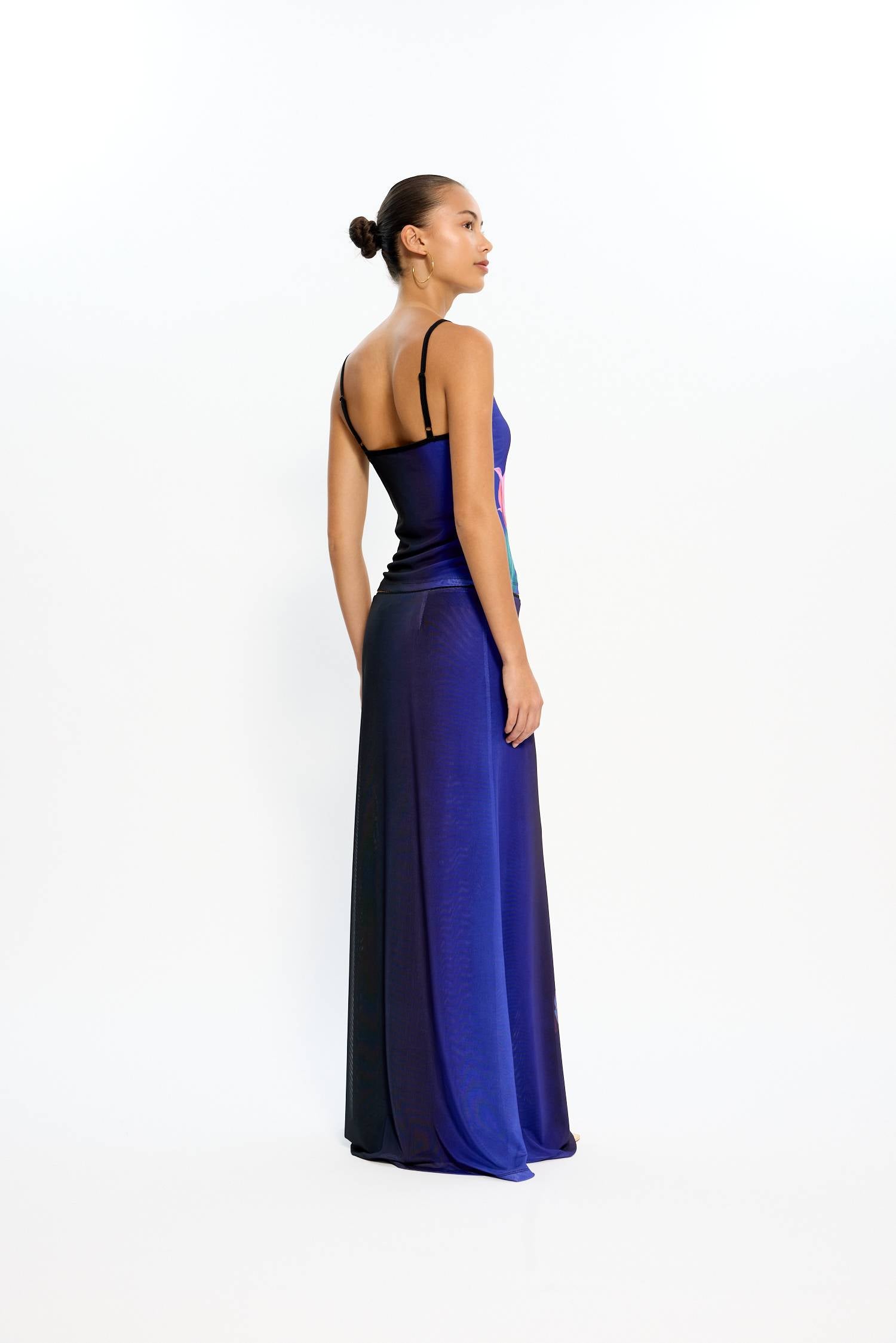 Maxi Skirt | Mesh Cobalt Floral