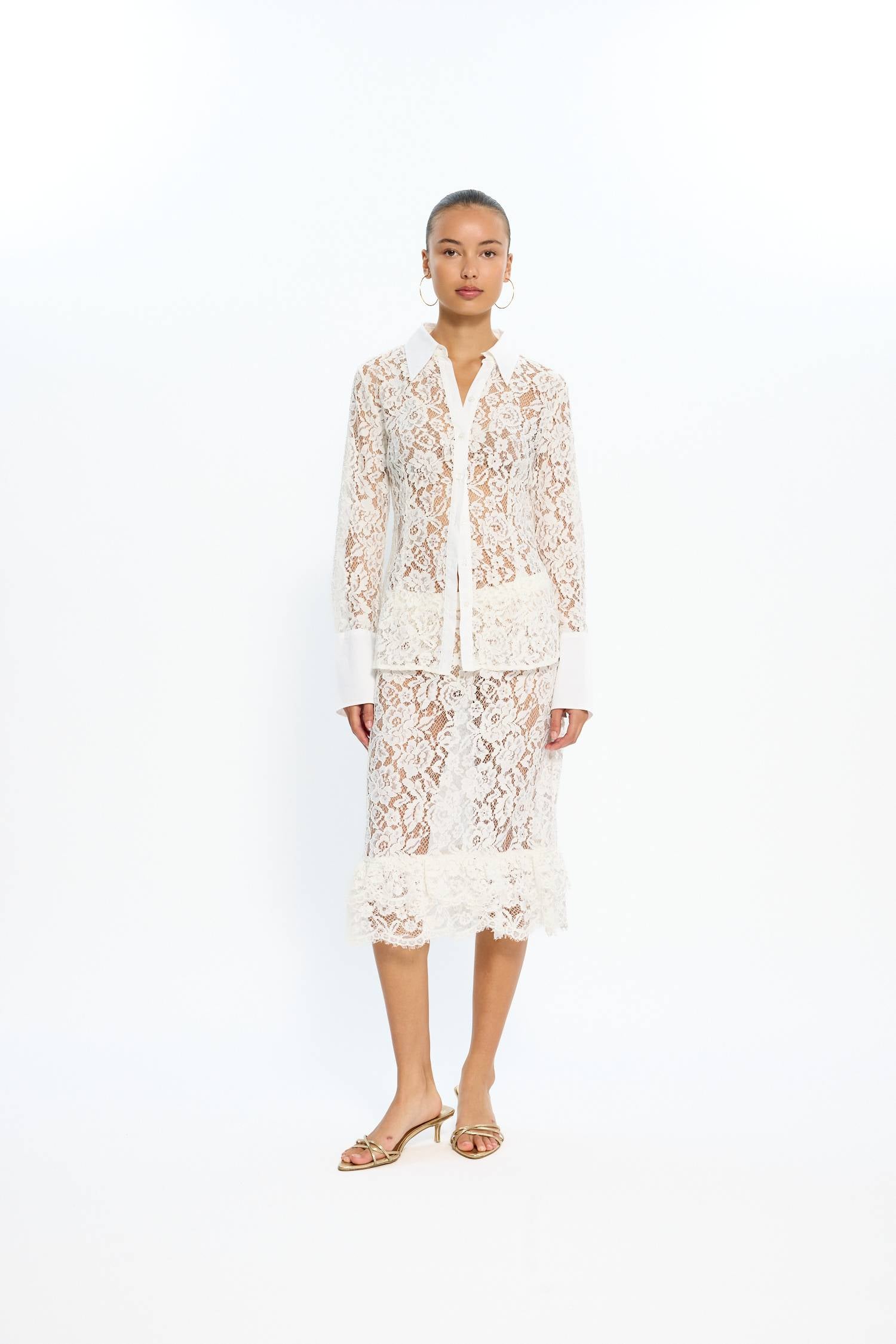 Gina Shirt | White Lace