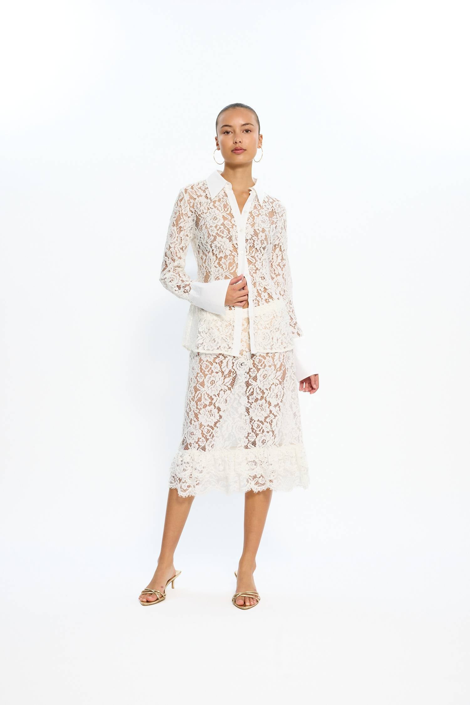 Gina Shirt | White Lace