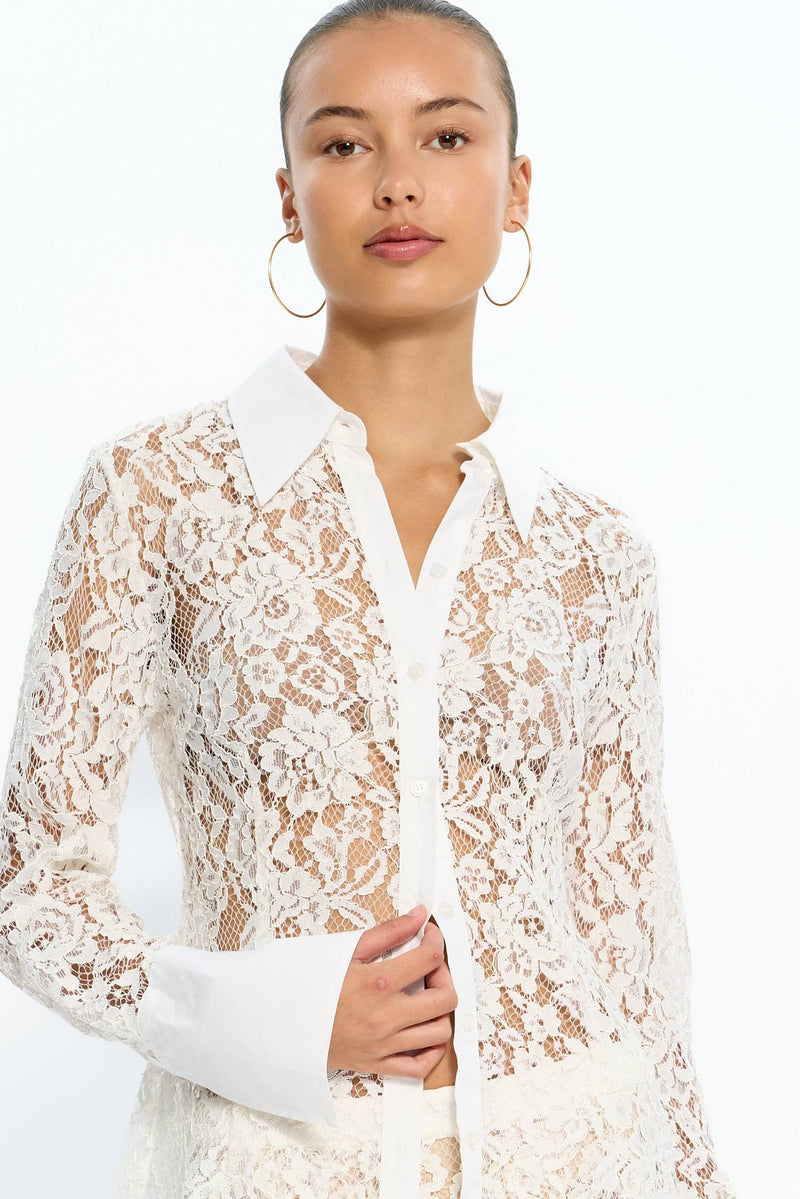 Gina Shirt | White Lace