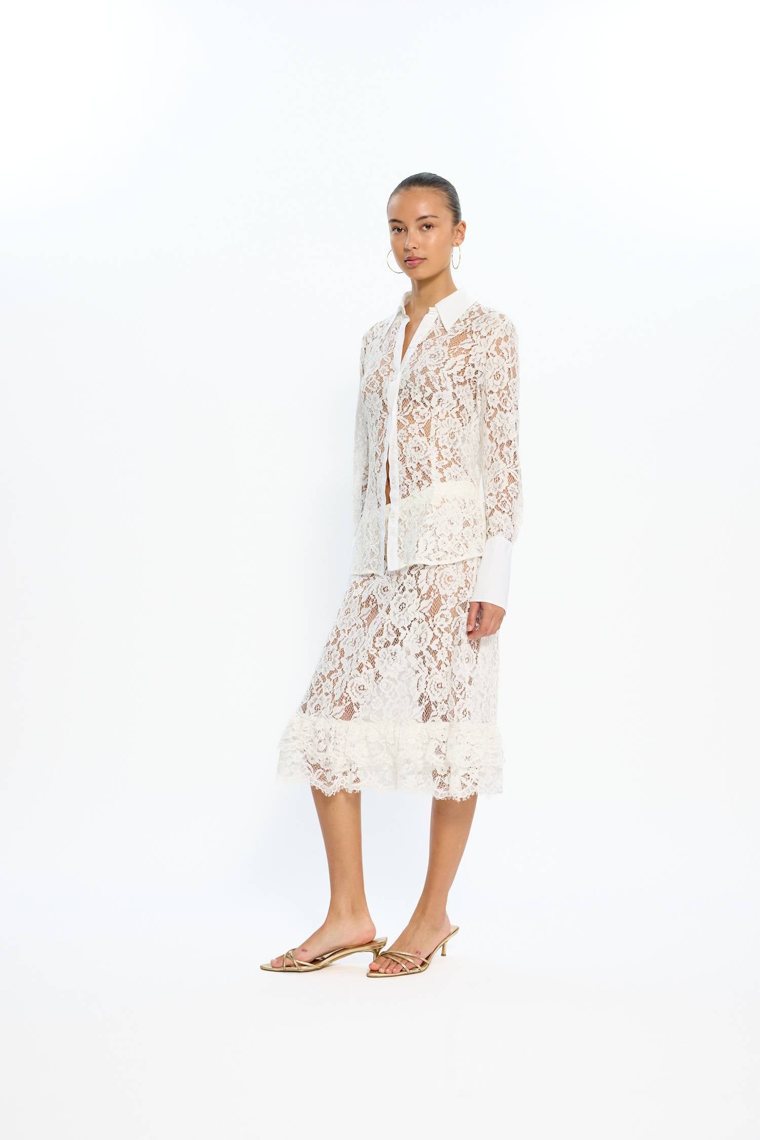Gina Shirt | White Lace