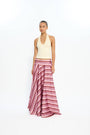 Basque Full Skirt | Magenta Stripe