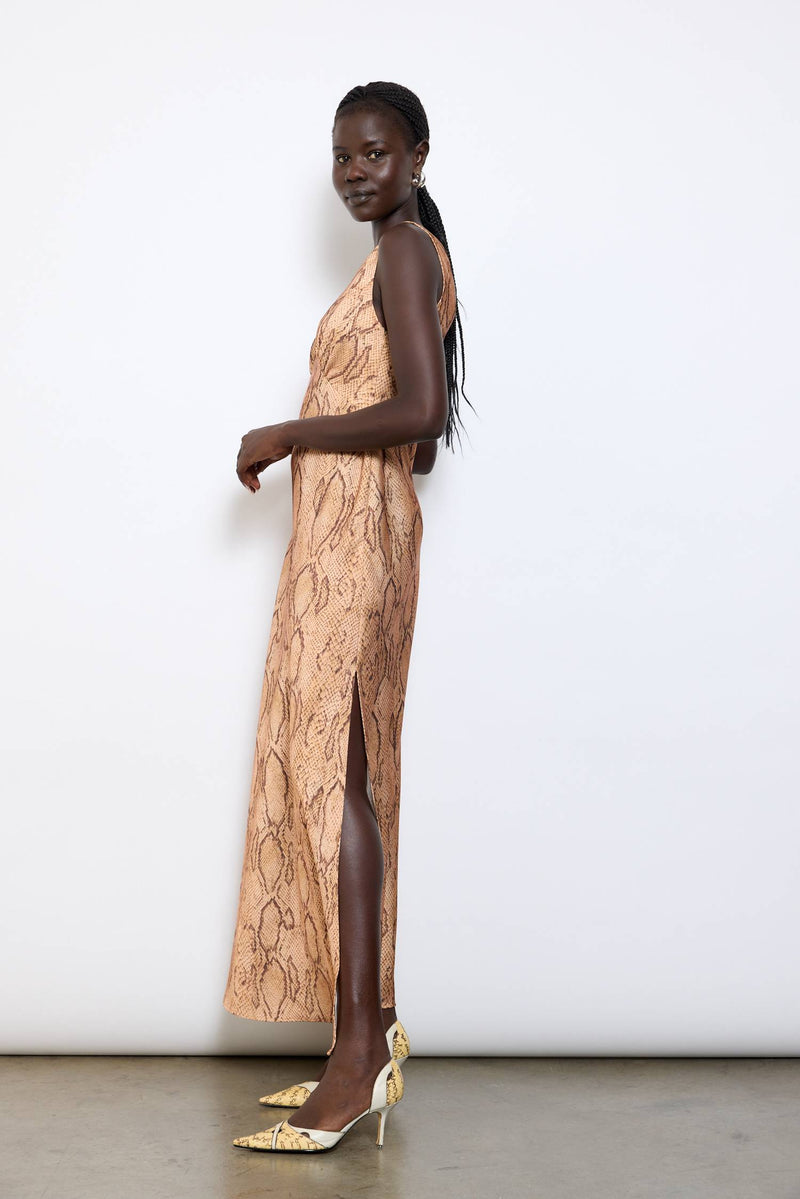 V Neck Maxi Dress | Snake