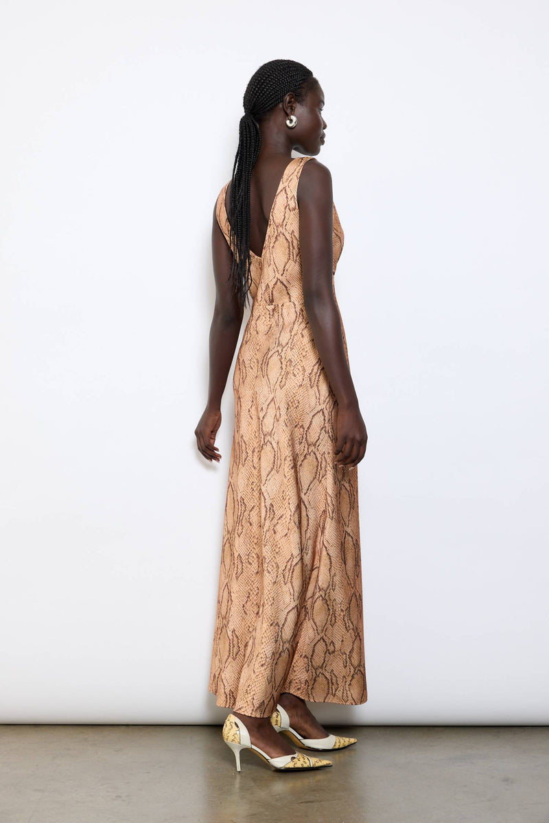 V Neck Maxi Dress | Snake