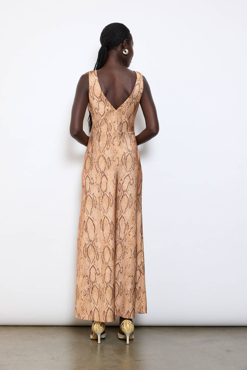 V Neck Maxi Dress | Snake