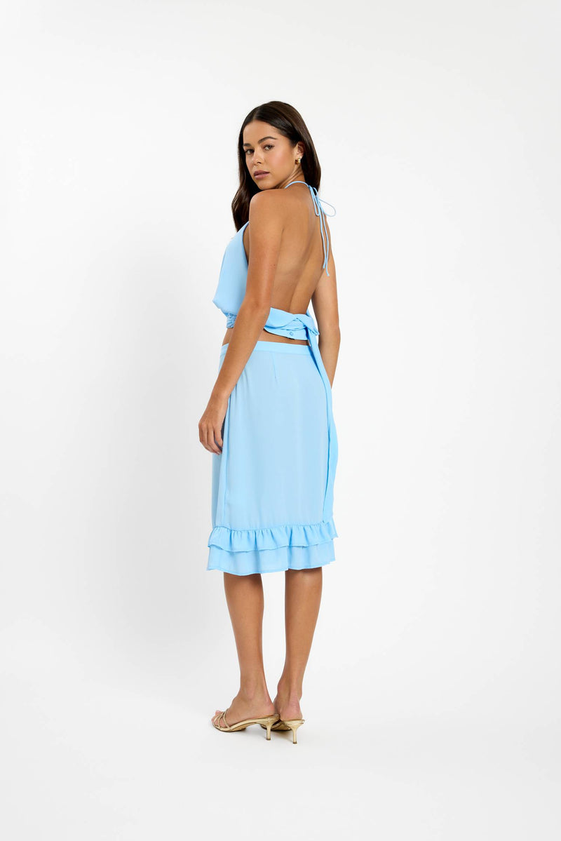 Draped Halter Top | Baby Blue