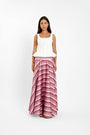 Basque Full Skirt | Magenta Stripe
