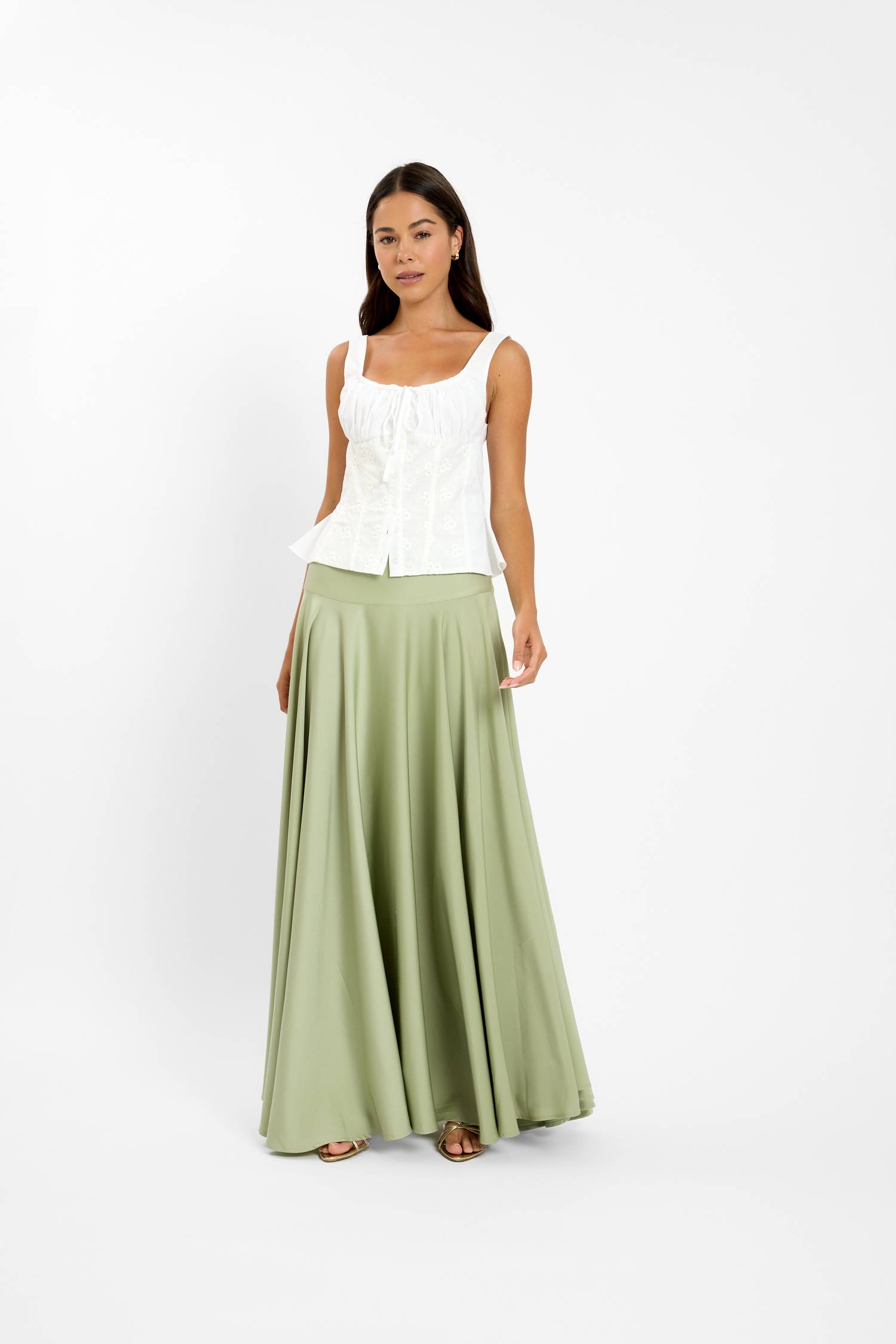 Basque Full Skirt | Green