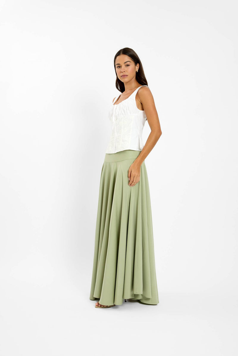 Basque Full Skirt | Green