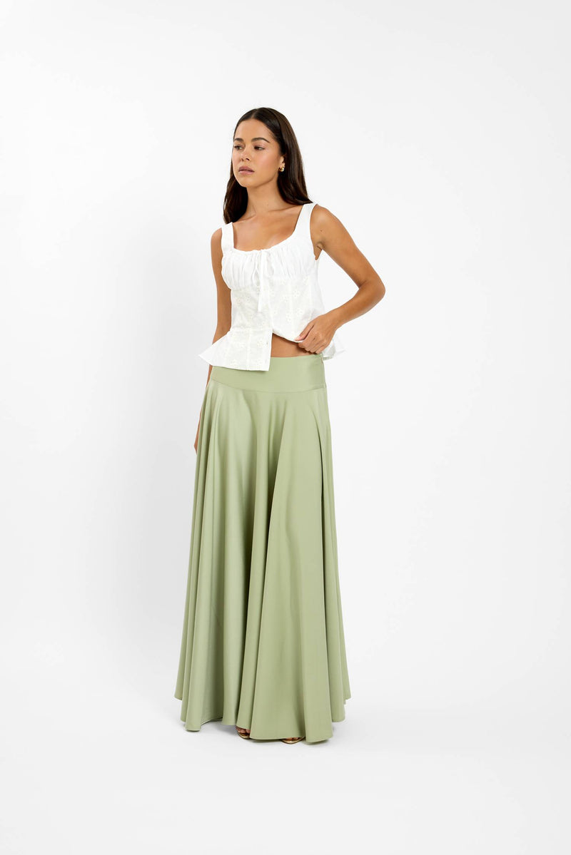 Basque Full Skirt | Green