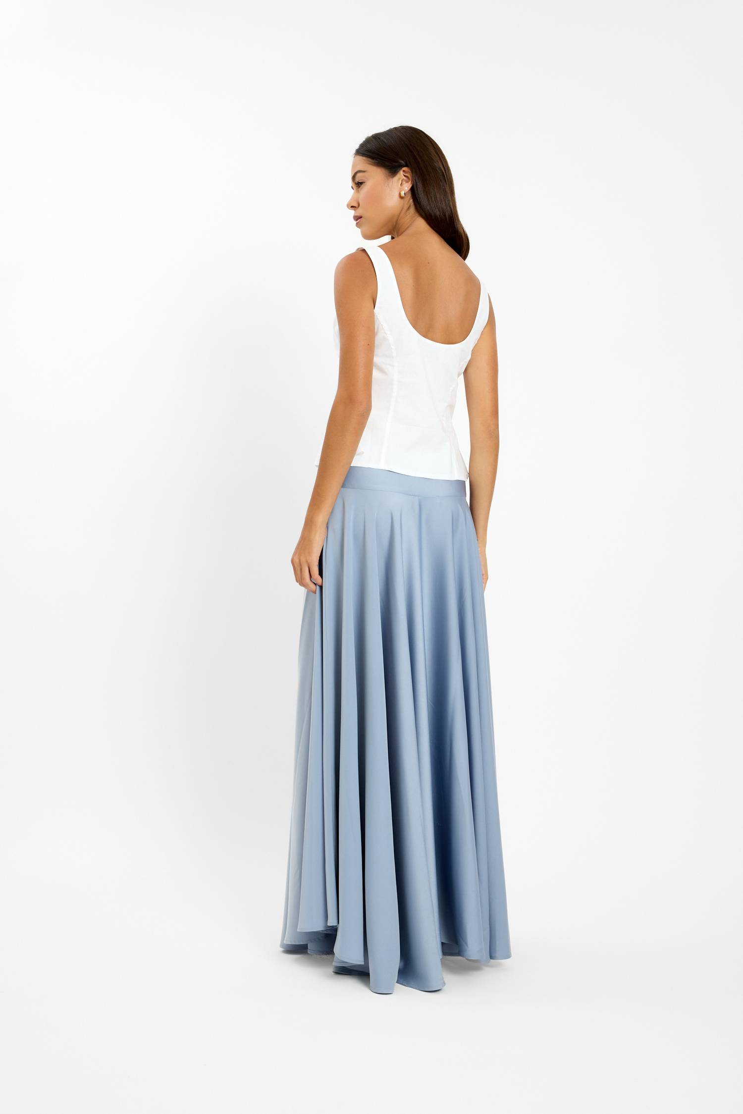 Basque Full Skirt | Ice Blue