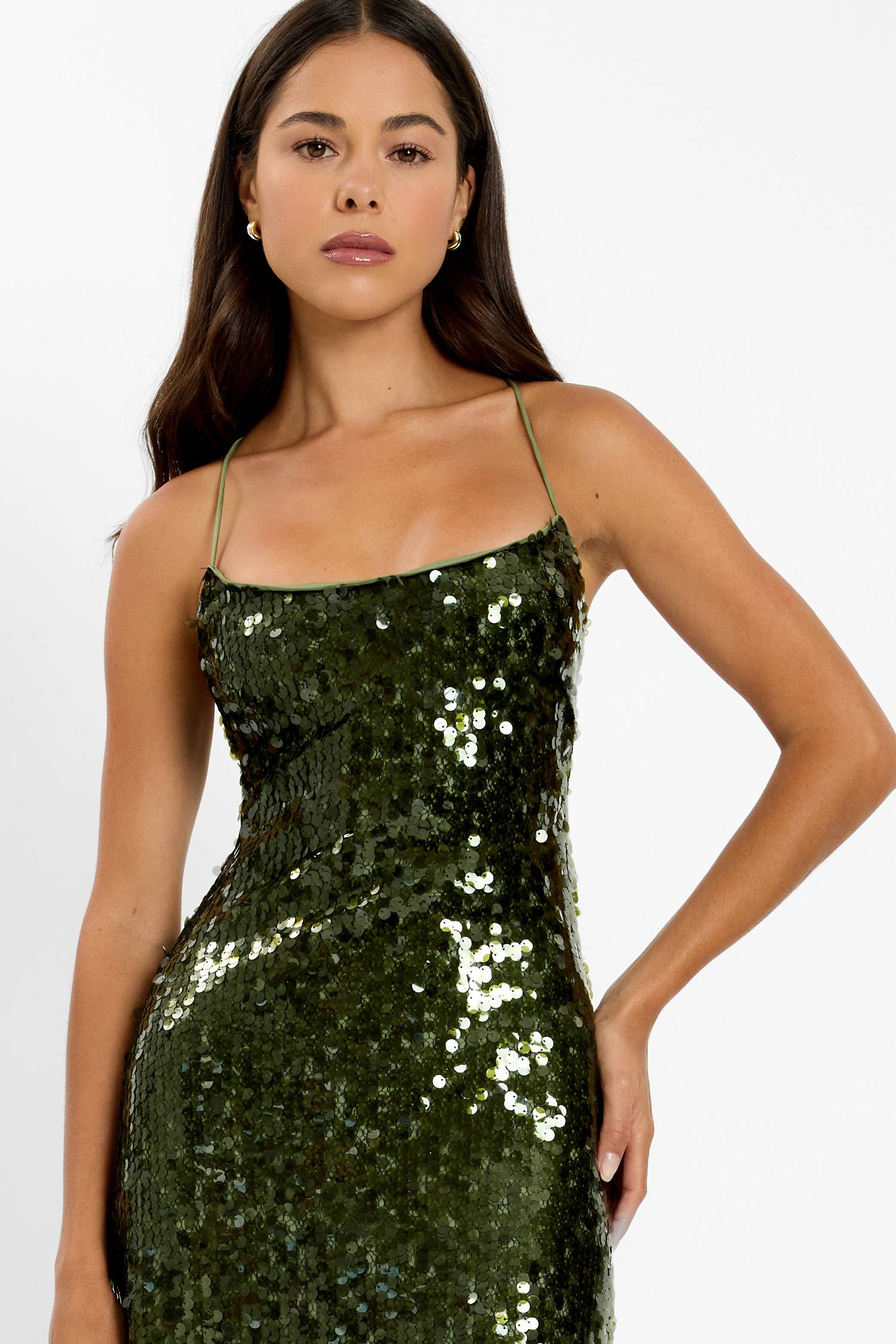 Backless Gown | Forest Green Sequin
