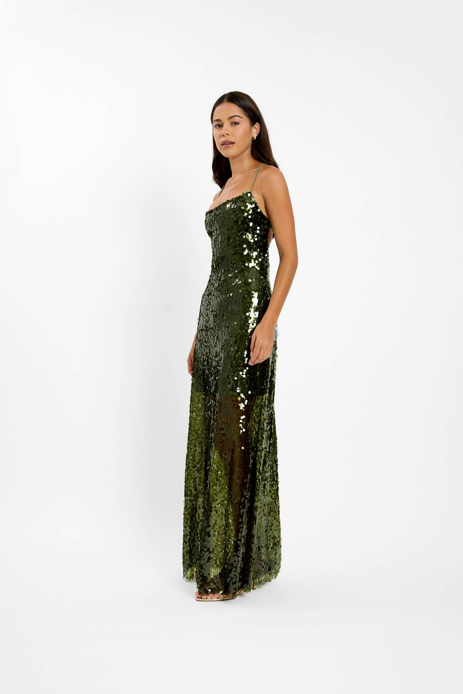 Backless Gown | Forest Green Sequin