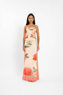 Maxi Skirt | Mesh Peach Floral