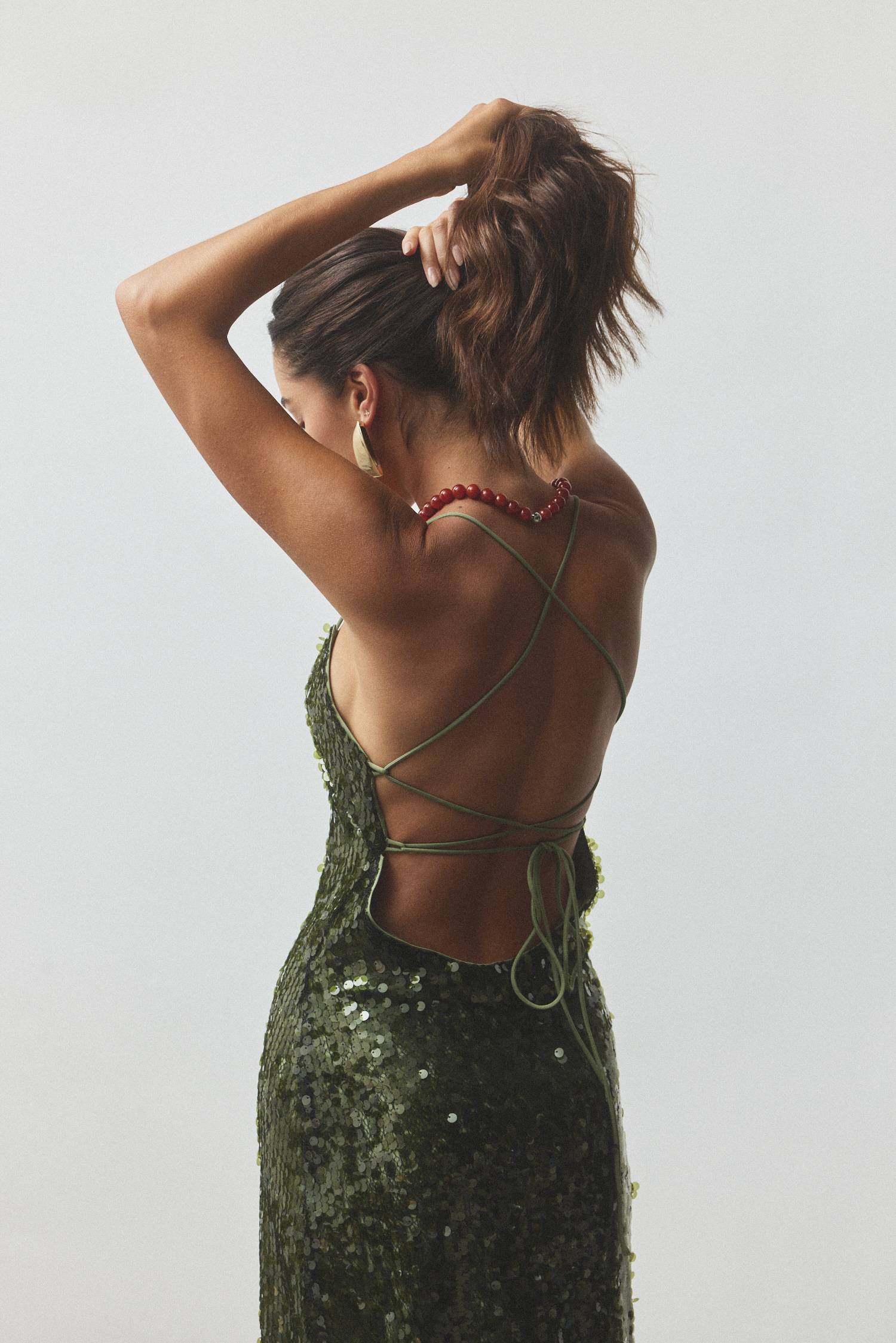 Backless Gown | Forest Green Sequin
