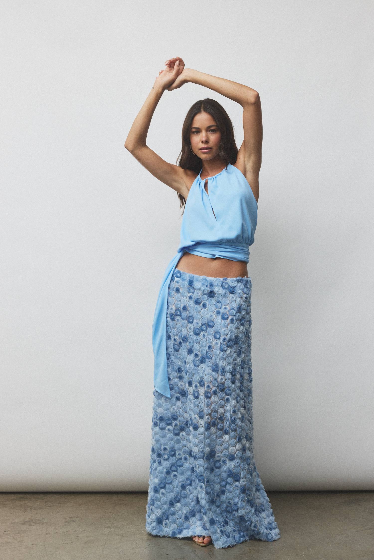 Floreat Maxi Skirt | Blue