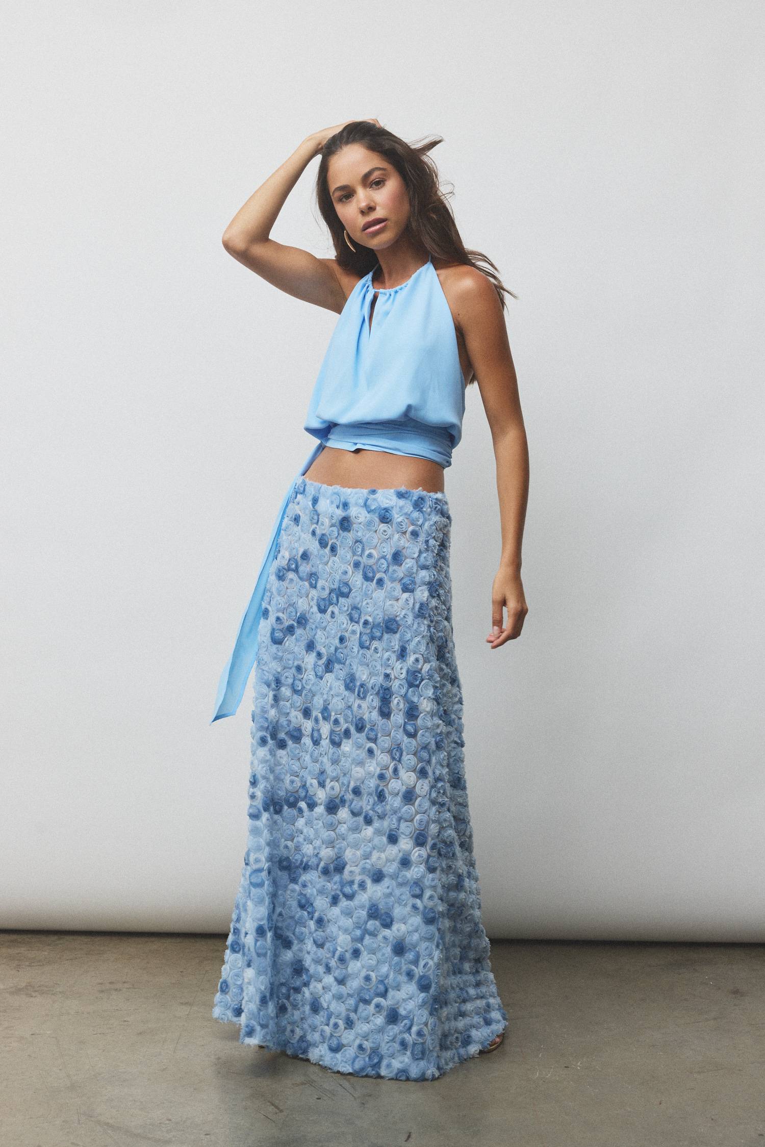 Floreat Maxi Skirt | Blue