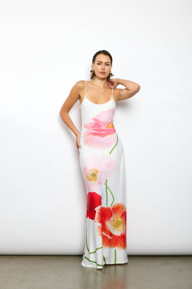 Low Back Maxi Dress | Citrus Poppy