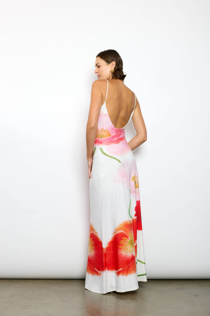 Low Back Maxi Dress | Citrus Poppy