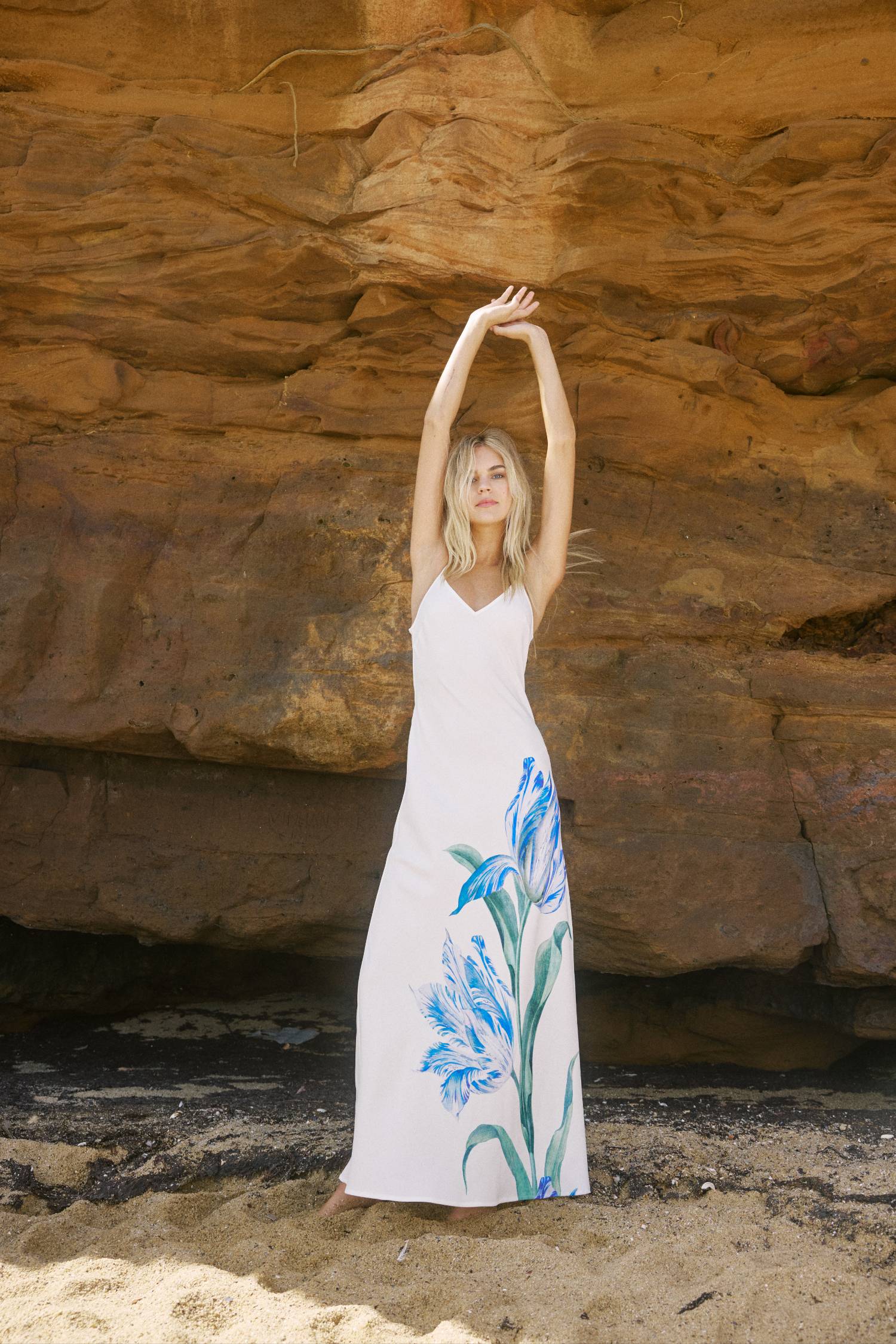 Pre-order: Bias Maxi Slip Dress | Azure Tulip