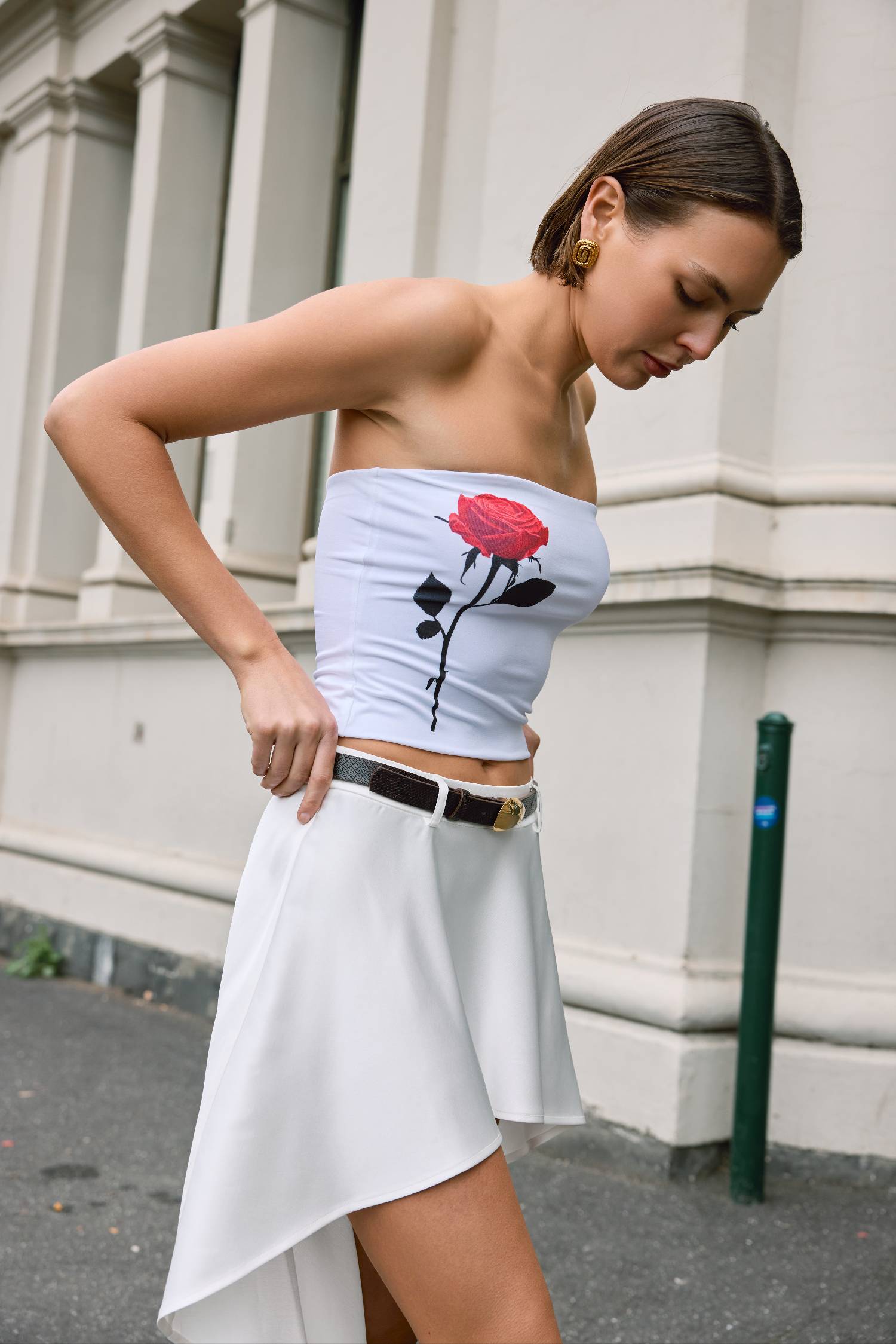 Strapless Top | White Rose