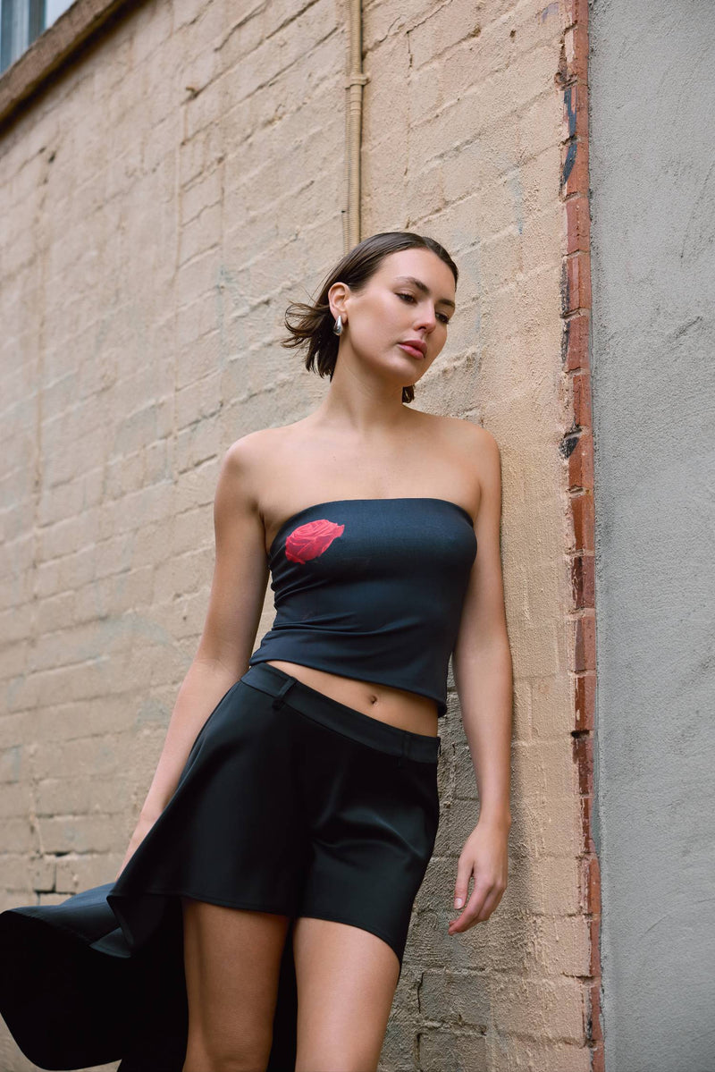 Strapless Top | Black Rose