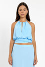 Draped Halter Top | Baby Blue