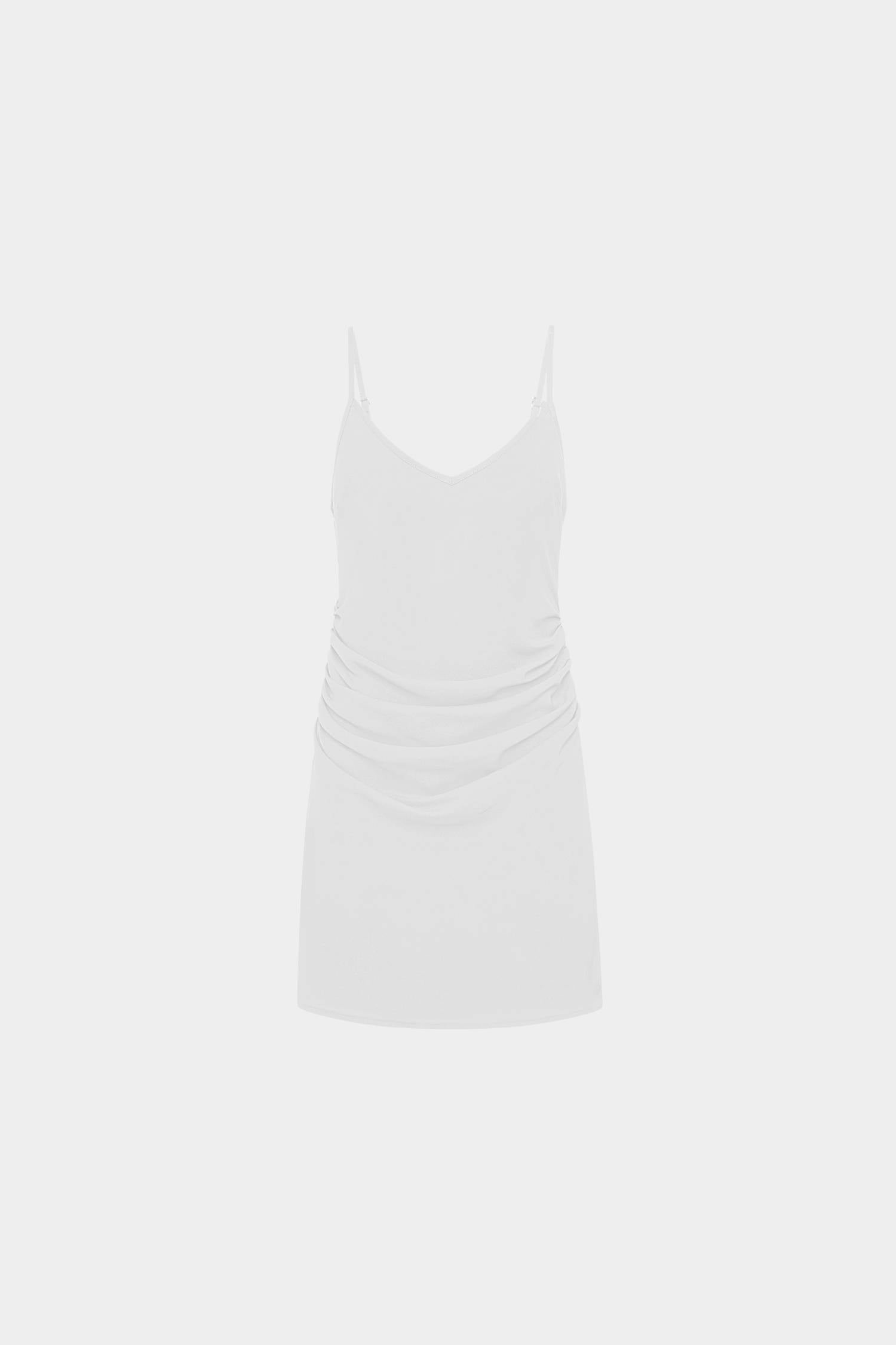 Georgette Draped Mini Dress | White